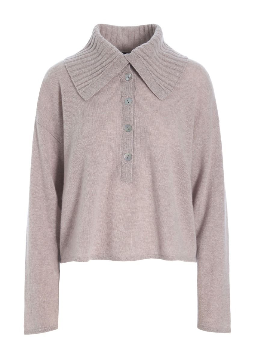 Cloud cashmere blouse with collar