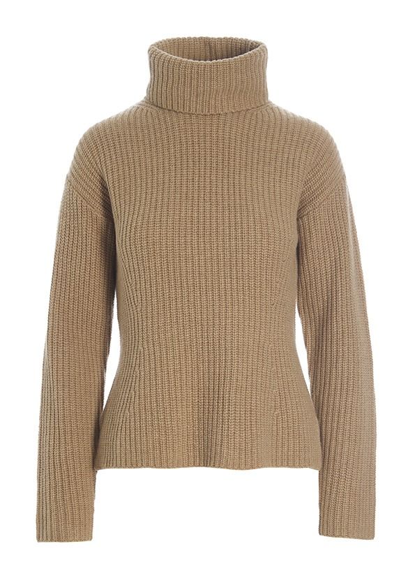 Gamine knit turtleneck blouse