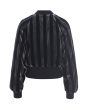 Velvet stripe bomber jacket